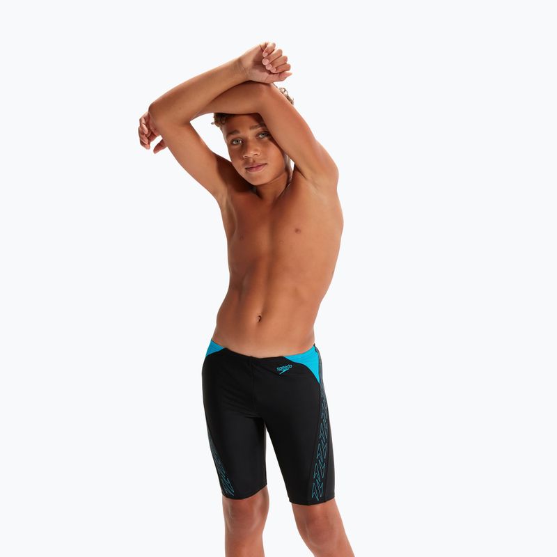 Speedo Hyper Boom Logo Splice Children's Swim Jammer Black 8-00315215176 5