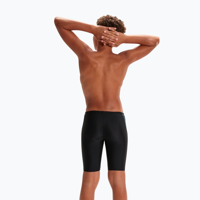 Speedo Hyper Boom Logo Splice Children's Swim Jammer Black 8-00315215176 7
