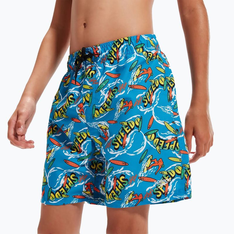 Children's Boys Printed 15" Watershort Bolt/bright yellow/salso/lawn swim shorts 5
