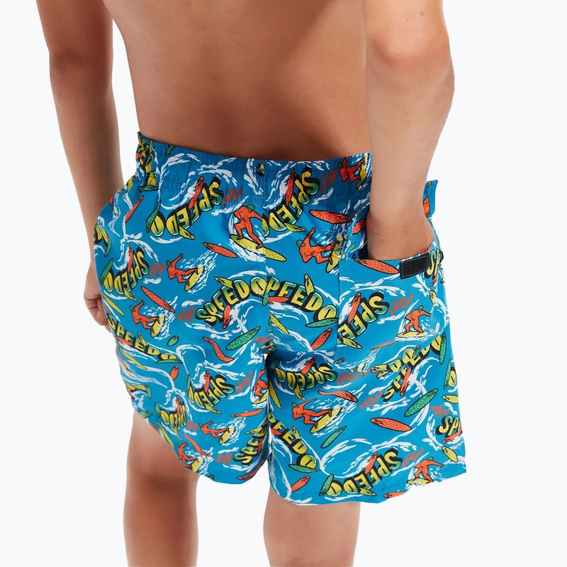 Children's Boys Printed 15" Watershort Bolt/bright yellow/salso/lawn swim shorts 6