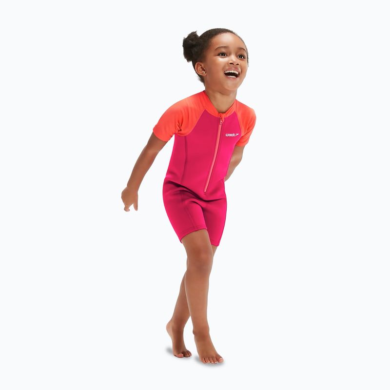 Speedo Learn To Swim Neoprene cherry pink/coral children's one-piece swimsuit 4