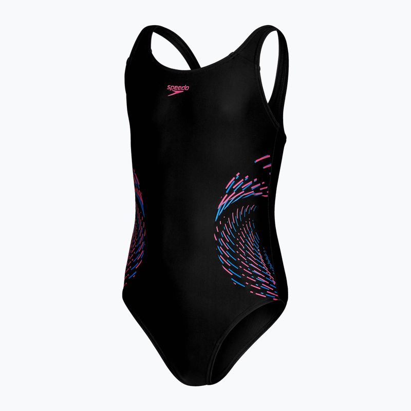 Speedo Plastisol Placement Muscleback children's one-piece swimsuit black 8-0832414379 3