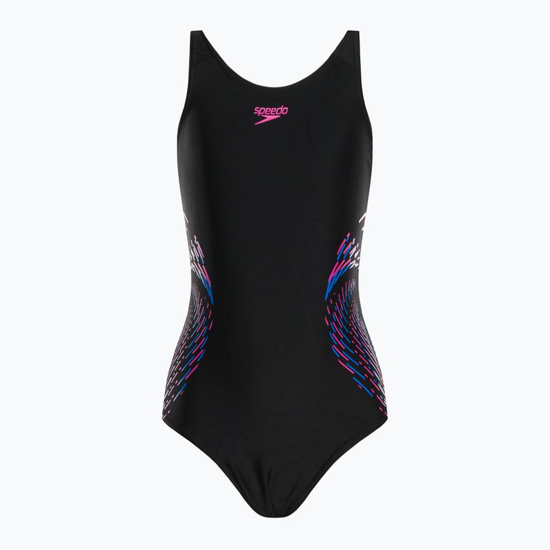 Speedo Plastisol Placement Muscleback children's one-piece swimsuit black 8-0832414379