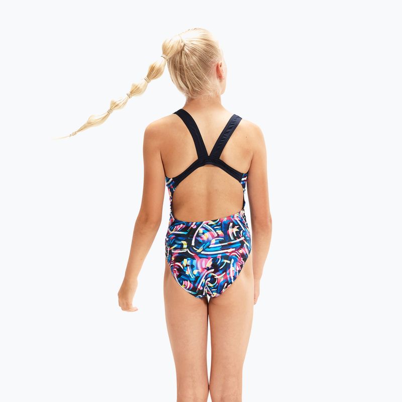 Speedo Digital Allover Leaderback children's one-piece swimsuit blue/black 8-1237714743 4
