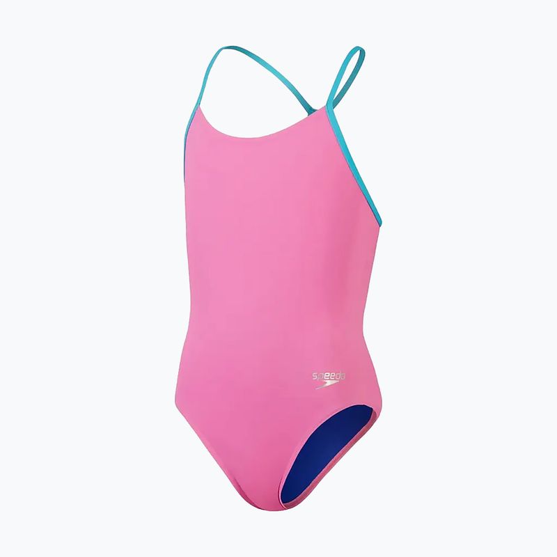 Speedo children's swimsuit Solid Lane Line Back pink/blue