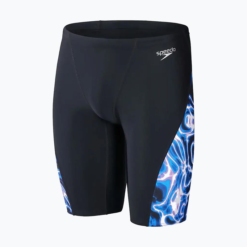 Men's Speedo Allover Digi V-Cut swim trunks black/blue 5