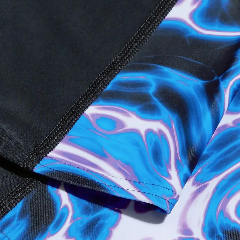 Men's Speedo Allover Digi V-Cut swim trunks black/blue 7