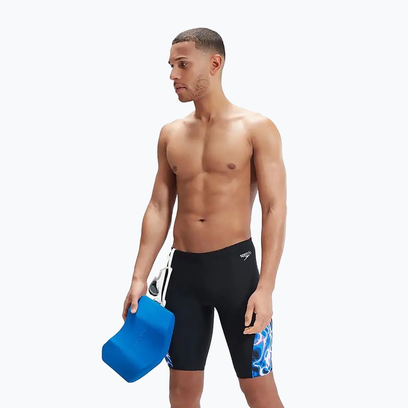 Men's Speedo Allover Digi V-Cut swim trunks black/blue 12