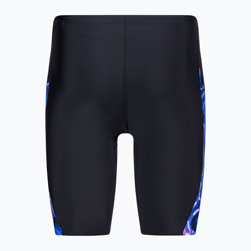 Men's Speedo Allover Digi V-Cut swim trunks black/blue 2