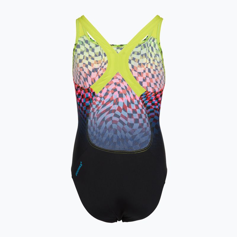 Children's one-piece swimsuit Speedo Digital Placement Powerback black/pink 2
