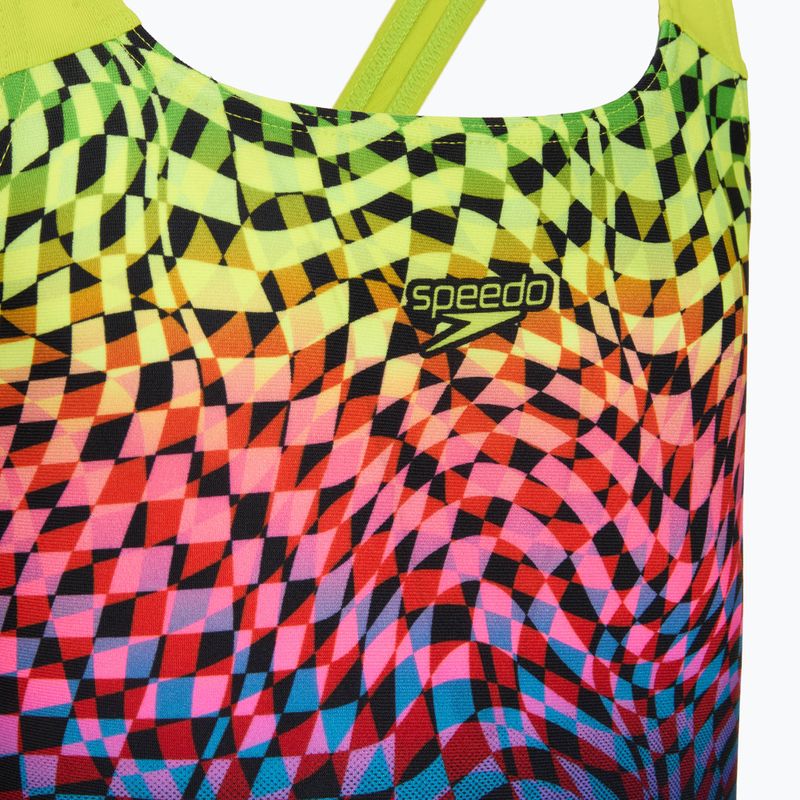 Children's one-piece swimsuit Speedo Digital Placement Powerback black/pink 3