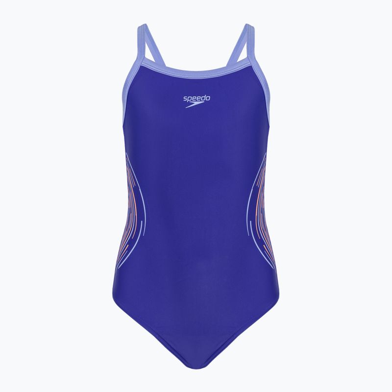 Speedo Platisol Placement Thinstrap Muscleback children's one-piece swimsuit true cobalt/curious blue