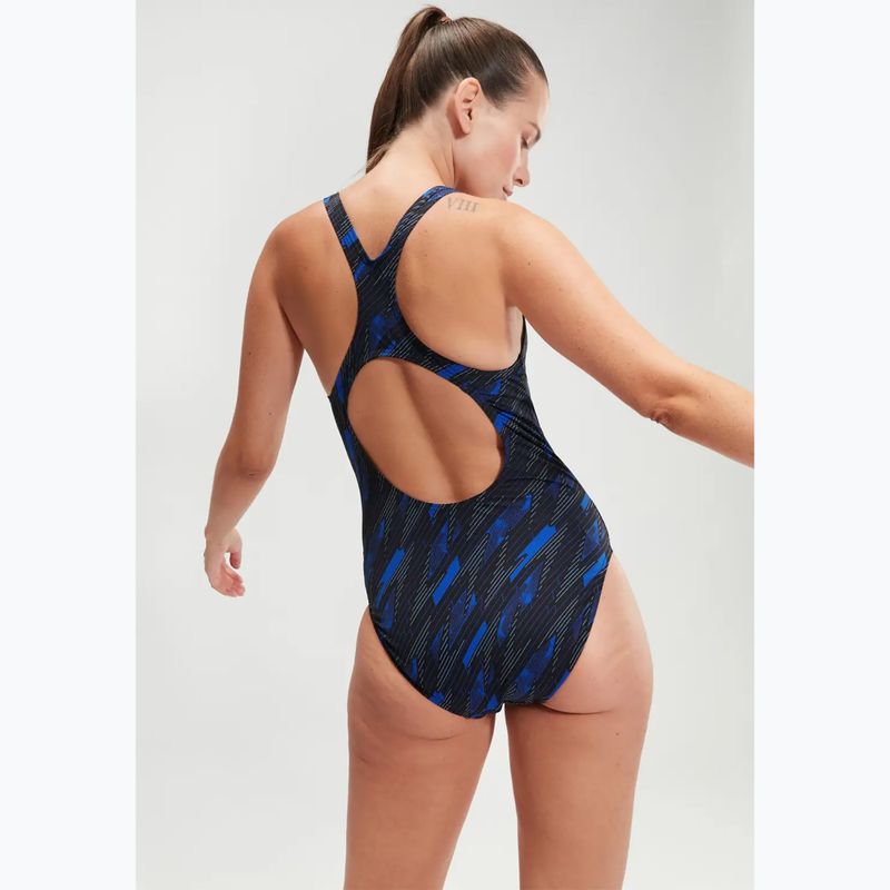 Speedo women's one-piece swimsuit HyperBoom Allover Medalist black/true cobalt/curious blue 7