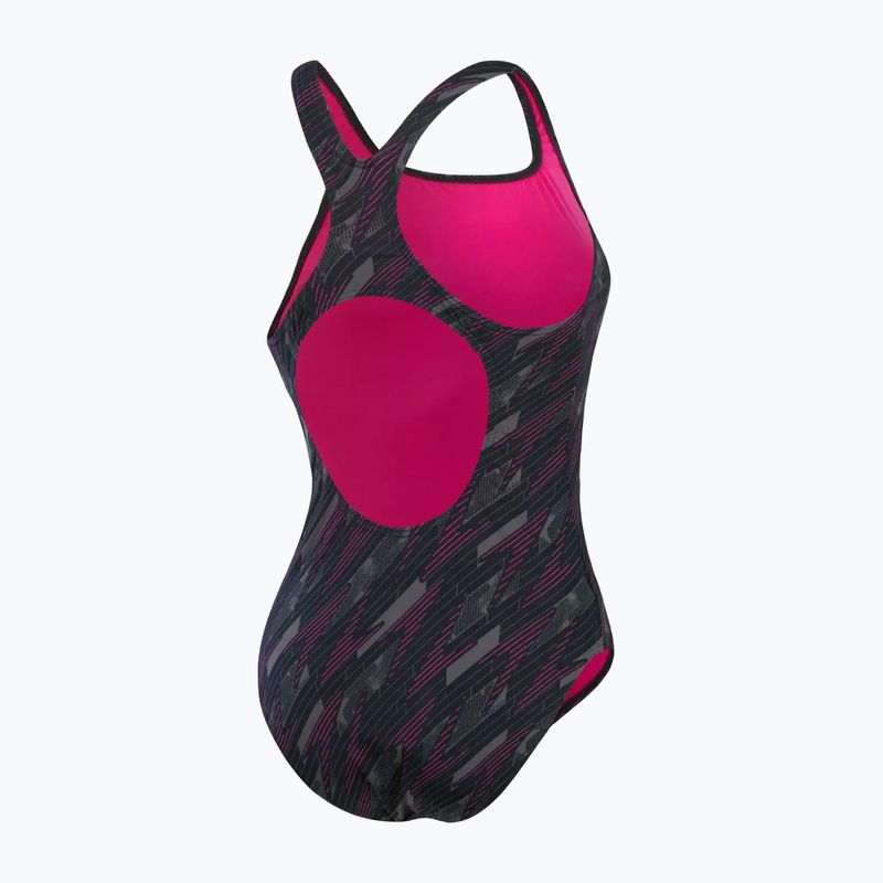 Speedo women's one-piece swimsuit HyperBoom Allover Medalist black/electric pink/usa charcoal 3