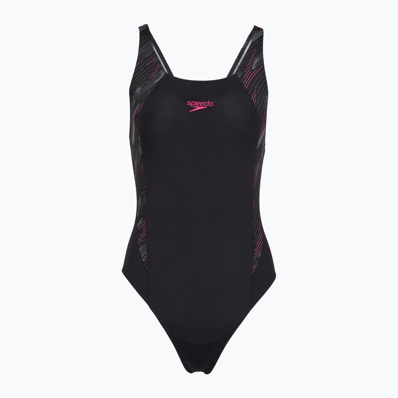 Women's one-piece swimsuit Speedo HyperBoom Splice Muscleback black/electric pink