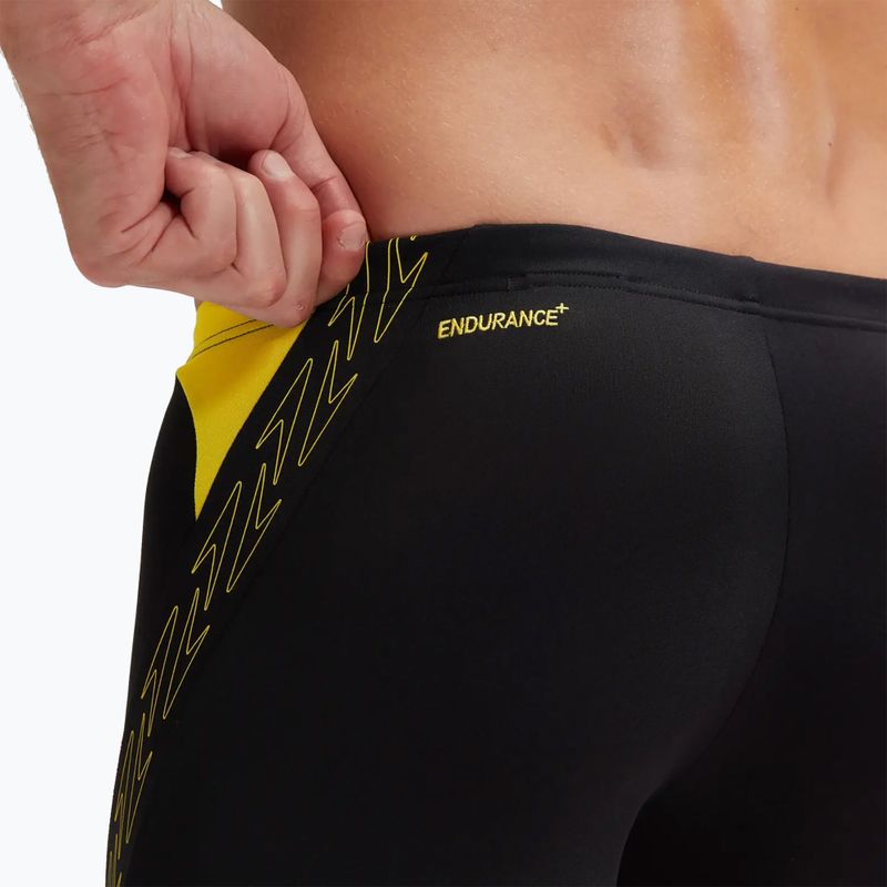 Men's Speedo Hyper Boom Splice black/lemon drizzle swim boxers 7