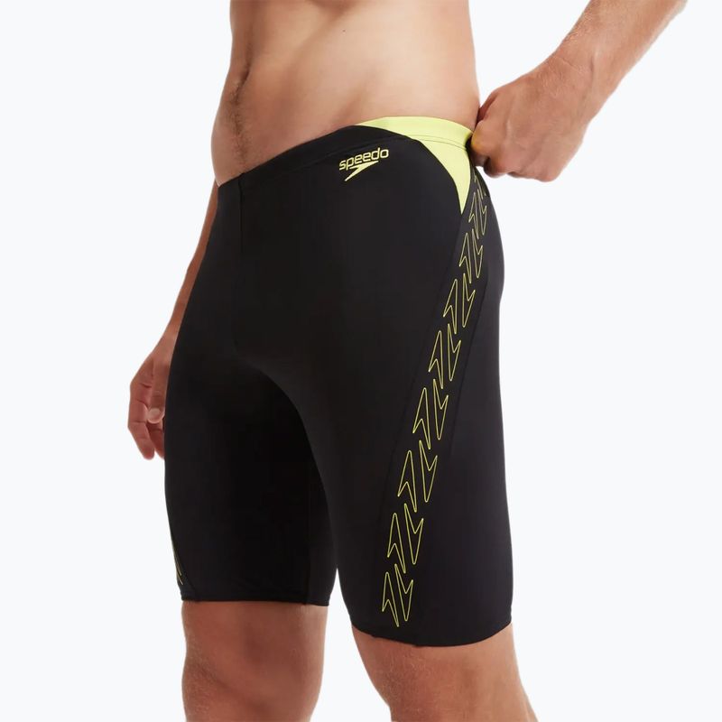 Speedo Hyper Boom Splice men's swim trunks black/lemon drizzle 7