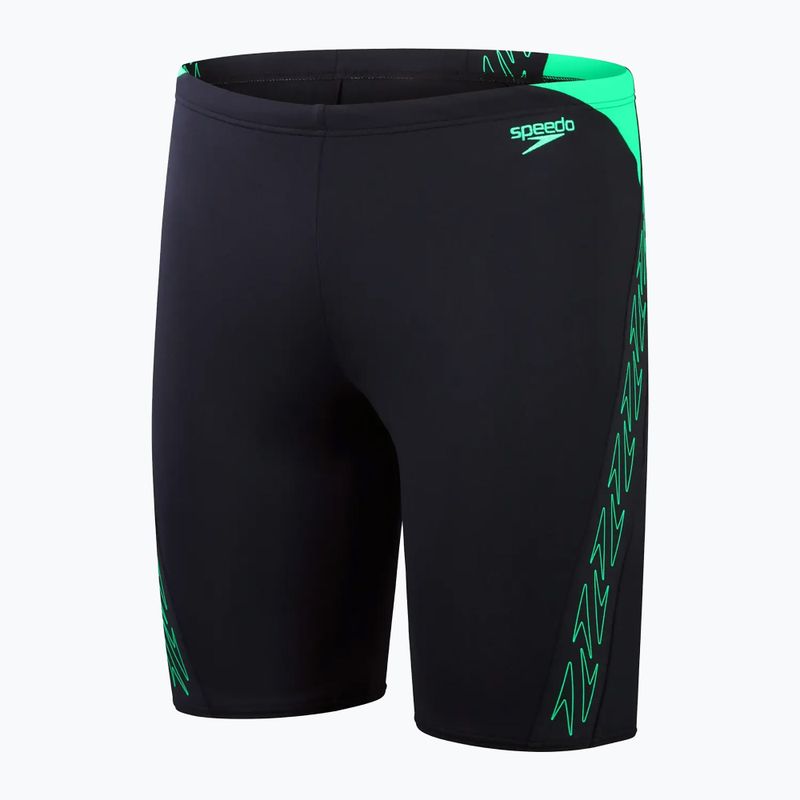 Men's Speedo Hyper Boom Splice swim trunks true navy/herlequin green