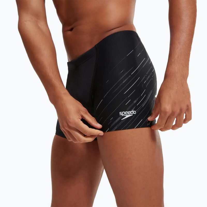 Men's Speedo Hyperboom V-Cut black/usa charcoal/white swim boxers 7