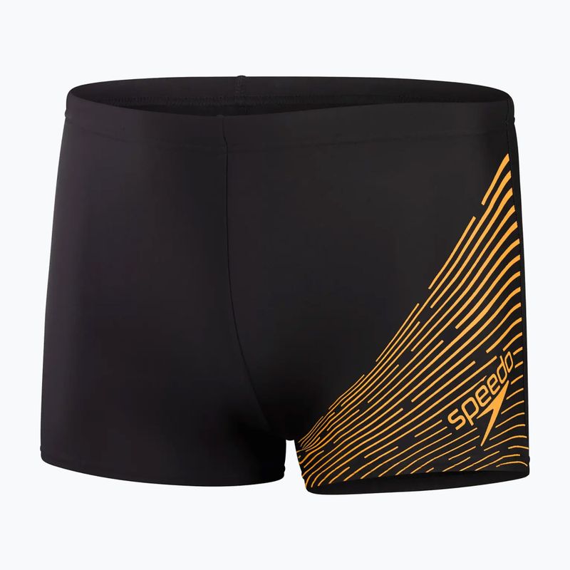 Men's Speedo Medley Logo black/mandarin peel swim boxers