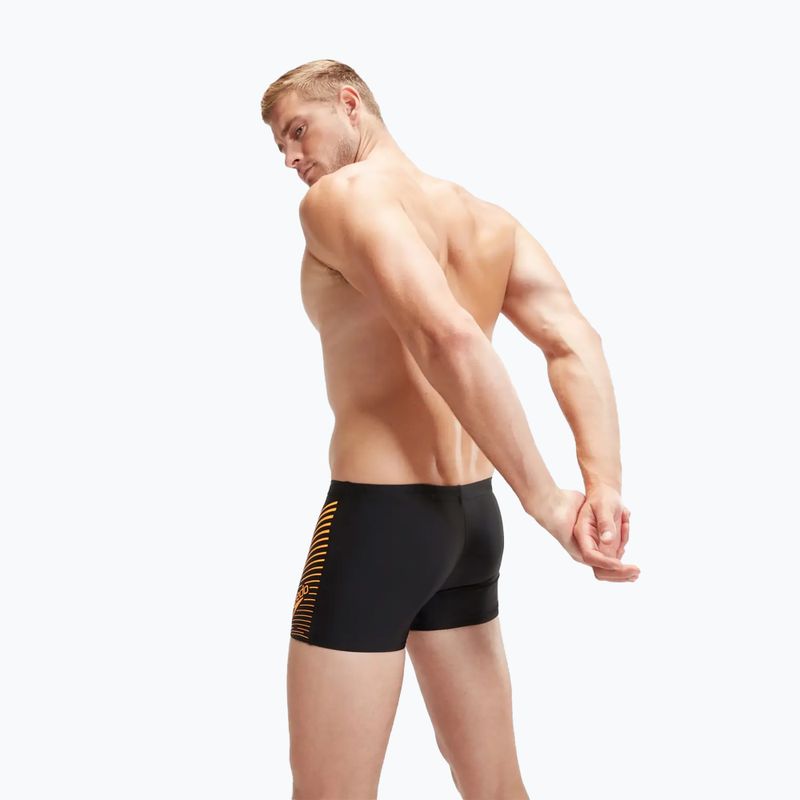 Men's Speedo Medley Logo black/mandarin peel swim boxers 6