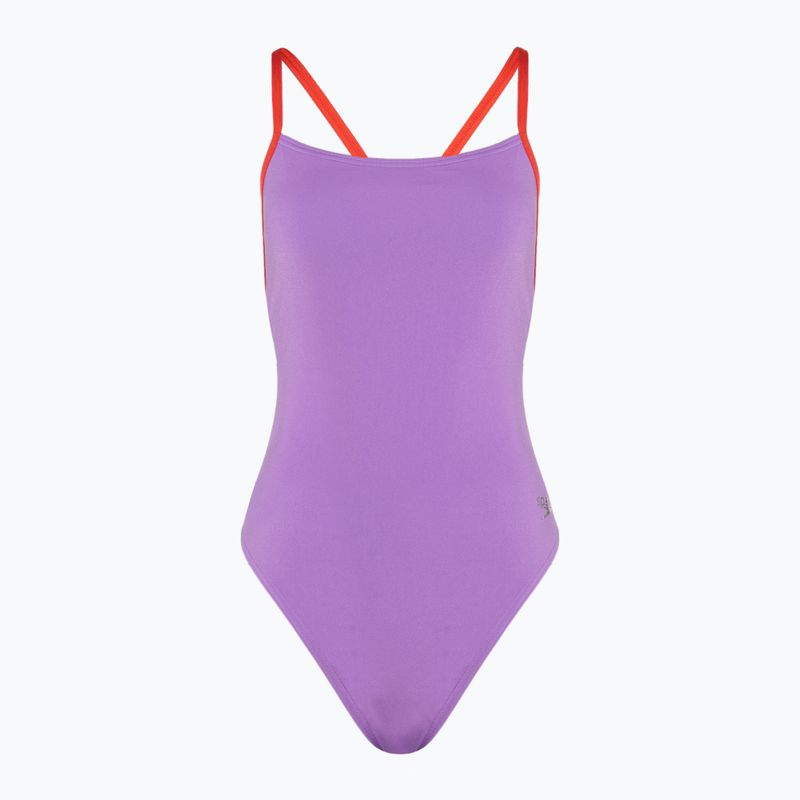 Speedo Solid Tie Back women's one-piece swimsuit sweet purple/watermelon