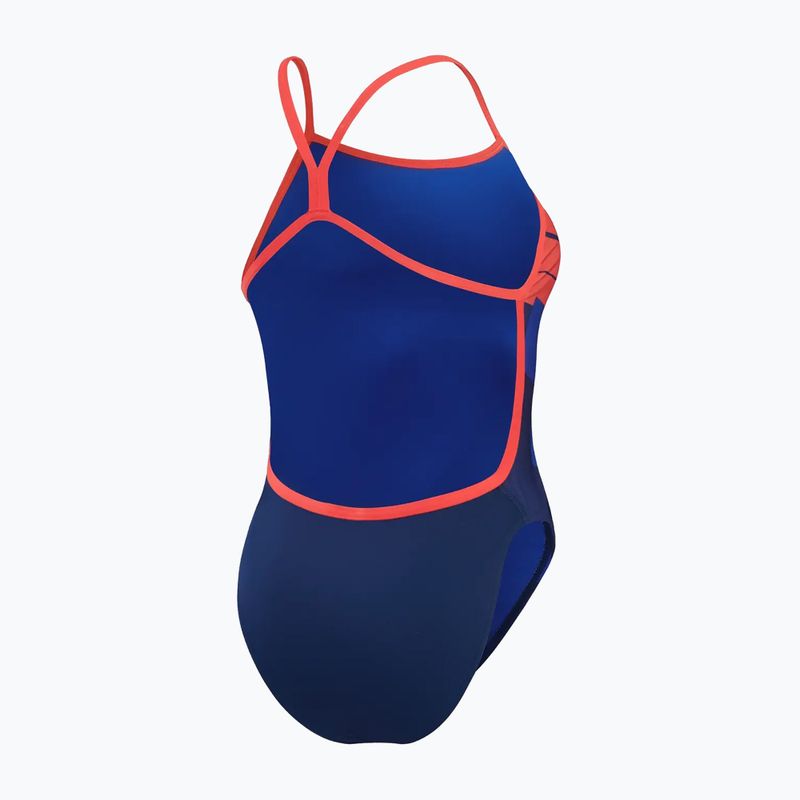 Speedo Placement Digital Vback women's one-piece swimsuit cerulean blue/true cobalt/watermelon/white 3