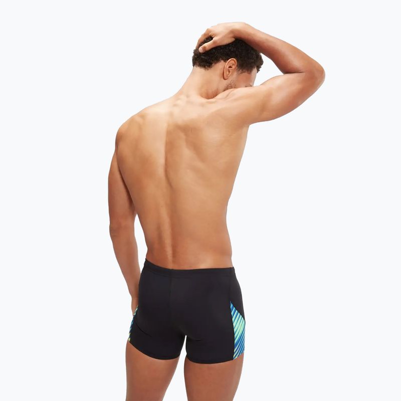 Men's Speedo Allover Digital V-Cut Aquashort swim boxers black/true cobalt 6