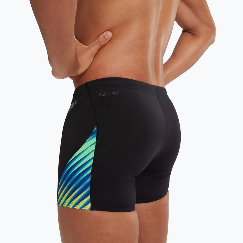Men's Speedo Allover Digital V-Cut Aquashort swim boxers black/true cobalt 7