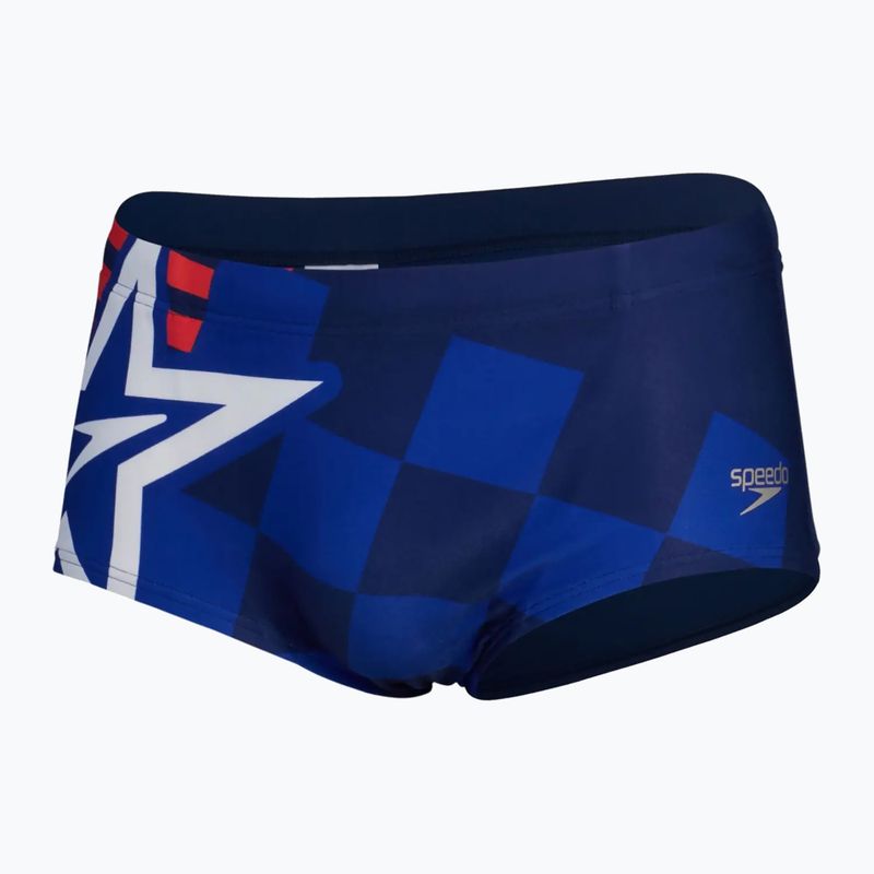 Men's Speedo Placement Digital Brief cerulean blue/true cobalt/watermelon/white swim shorts