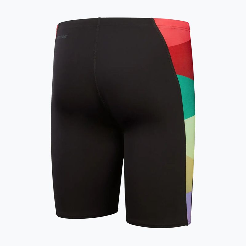 Men's Speedo Placement Digital V-Cut swim trunks black/sweet purple/harlequin green/watermelon 2