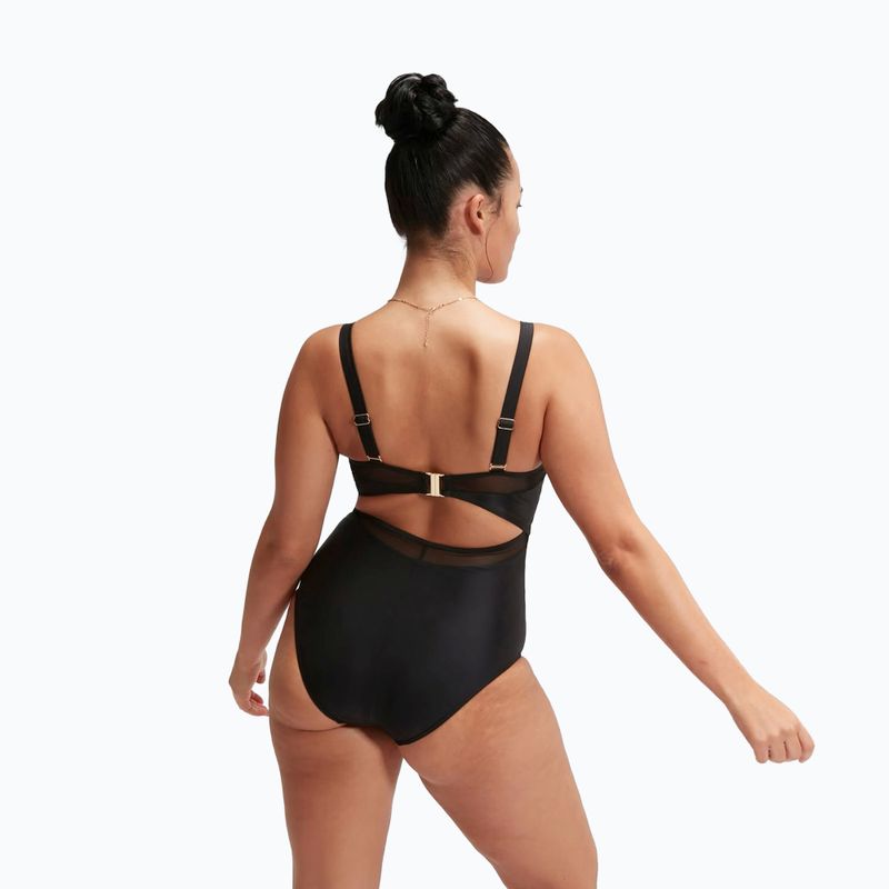 Speedo Shaping Mesh Detail One Piece Swimsuit Black 3