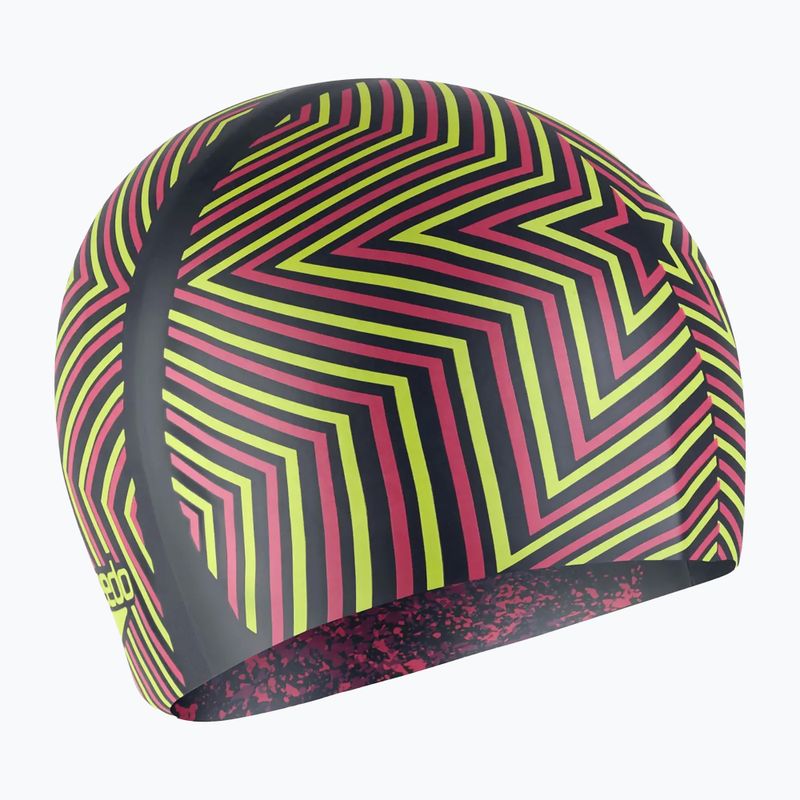 Speedo Reversible Slogan Junior starburst true cobalt/flare pink children's swimming cap 3