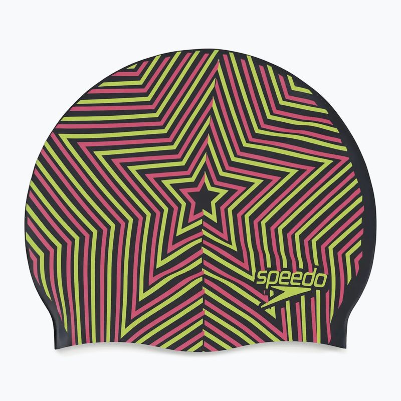 Speedo Reversible Slogan Junior starburst true cobalt/flare pink children's swimming cap 2