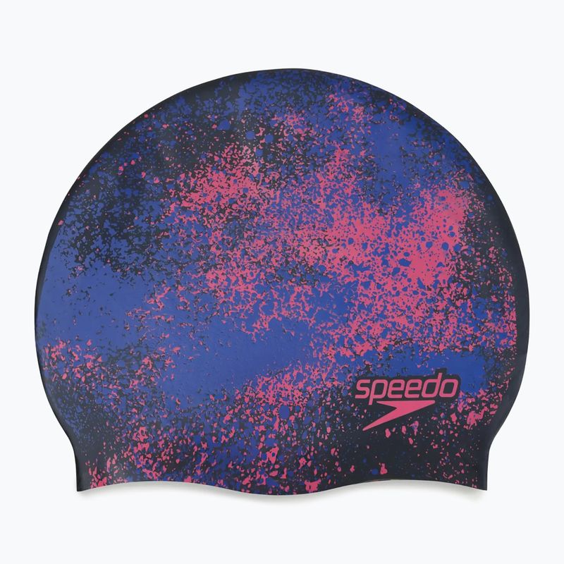 Speedo Reversible Slogan Junior starburst true cobalt/flare pink children's swimming cap