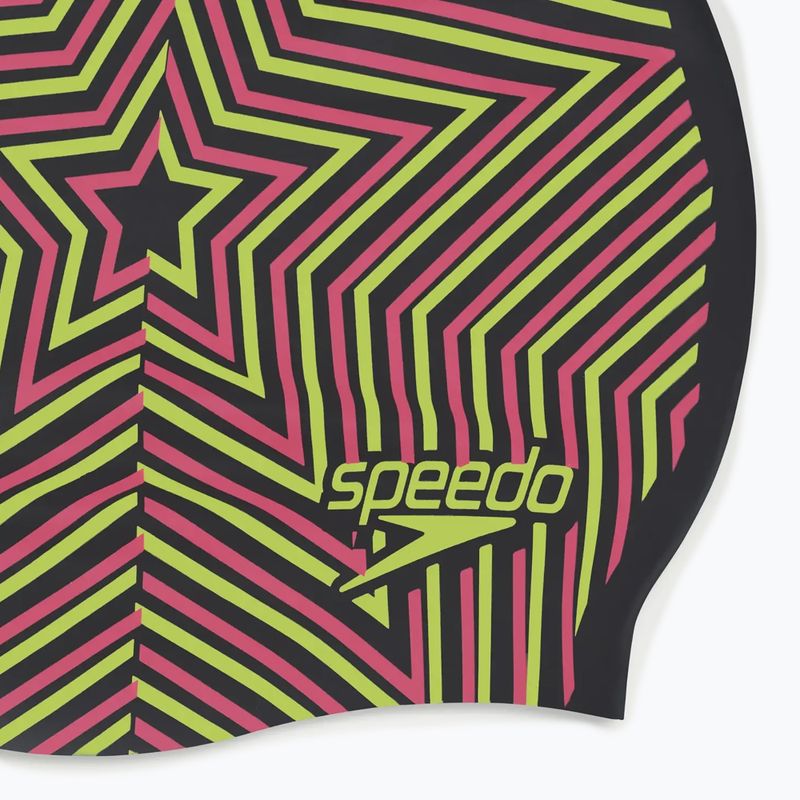 Speedo Reversible Slogan Junior starburst true cobalt/flare pink children's swimming cap 4