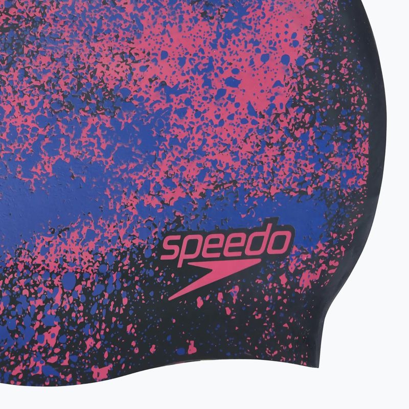 Speedo Reversible Slogan Junior starburst true cobalt/flare pink children's swimming cap 5