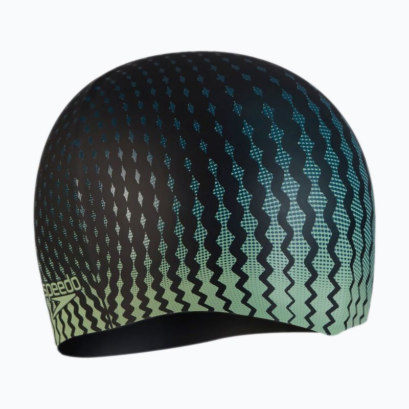 Speedo Printed Silicone swim cap black/matcha/teal 2