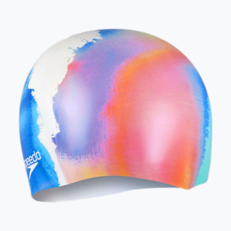 Speedo Digital Printed white/punch blue/nectarine swimming cap 2