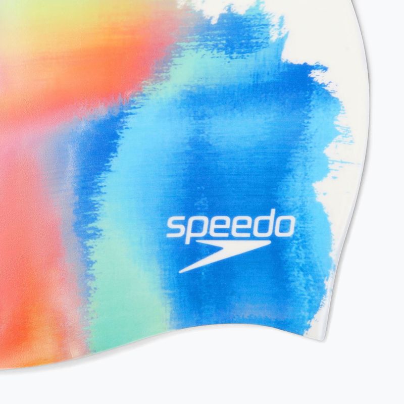 Speedo Digital Printed white/punch blue/nectarine swimming cap 3