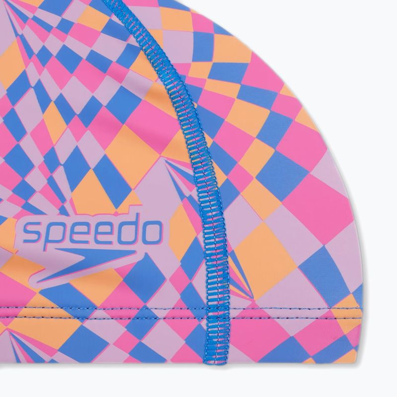 Speedo Printed Pace children's swimming cap peony pink/nectarine/kiki pink 2