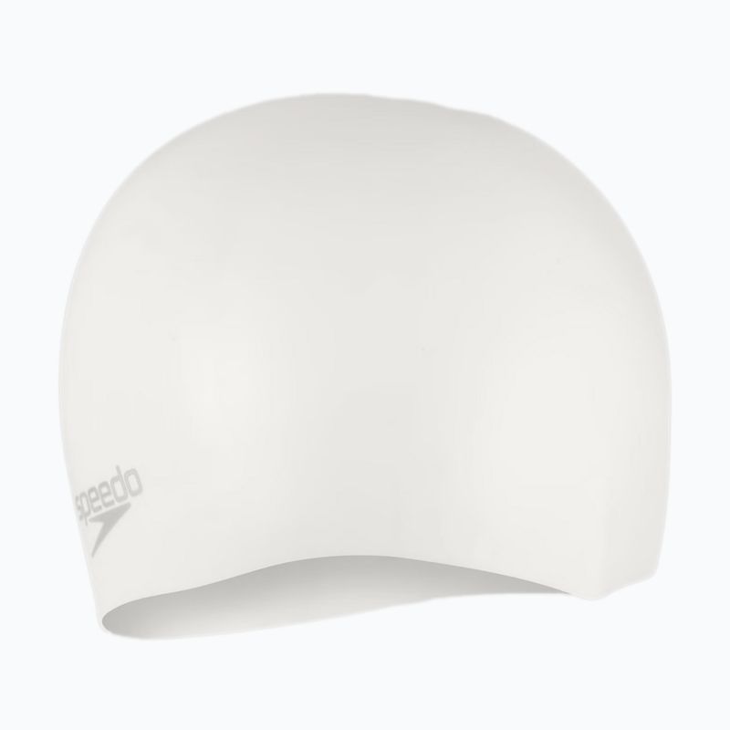 Speedo Plain Moulded Silicone swimming cap white/silver 2