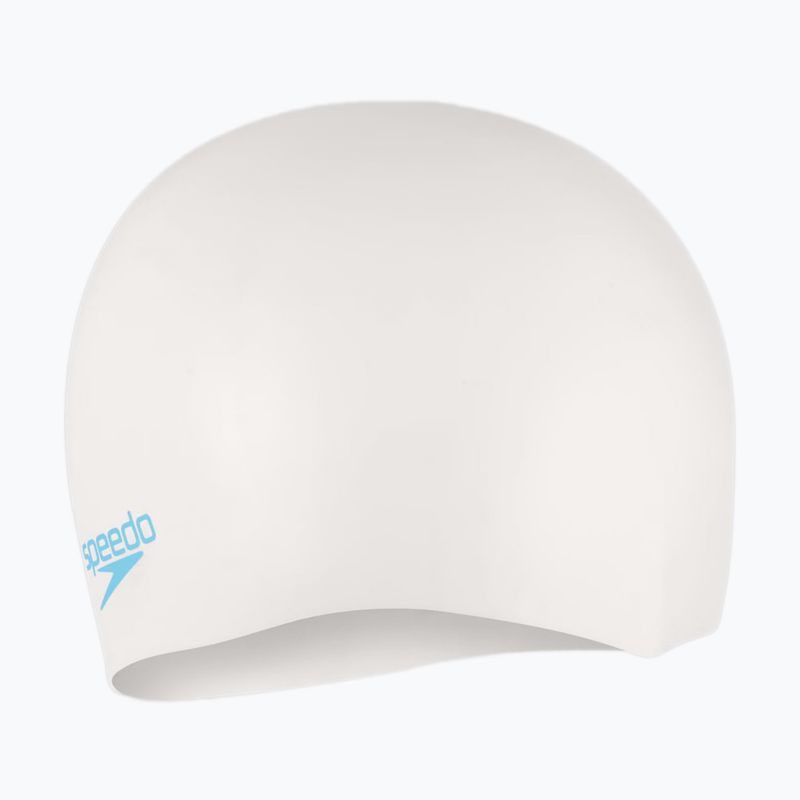 Speedo Plain Moulded Silicone children's swimming cap white/aqua splash 2