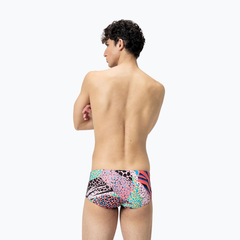 Speedo men's 13.5cm Allover Training Club Brief swimming boxers black/matcha green/siren red 3