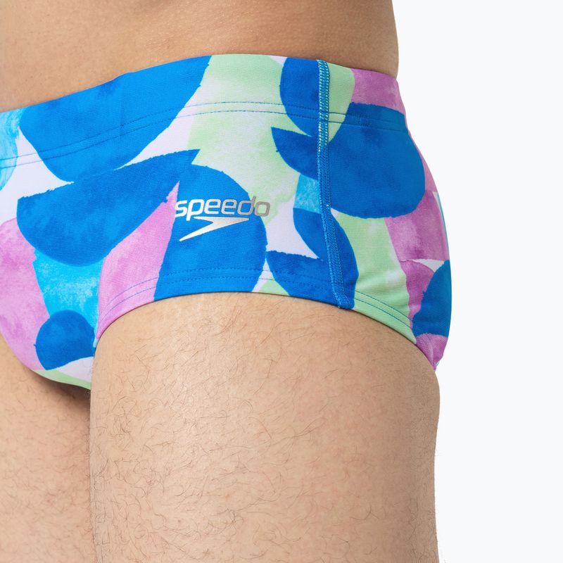 Speedo men's 13.5cm Allover Training Club Brief swimming boxers punch blue/kiki pink 5