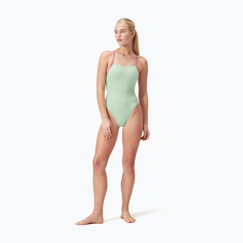 Speedo Solid Lattice Tie-Back one-piece swimsuit matcha green 7