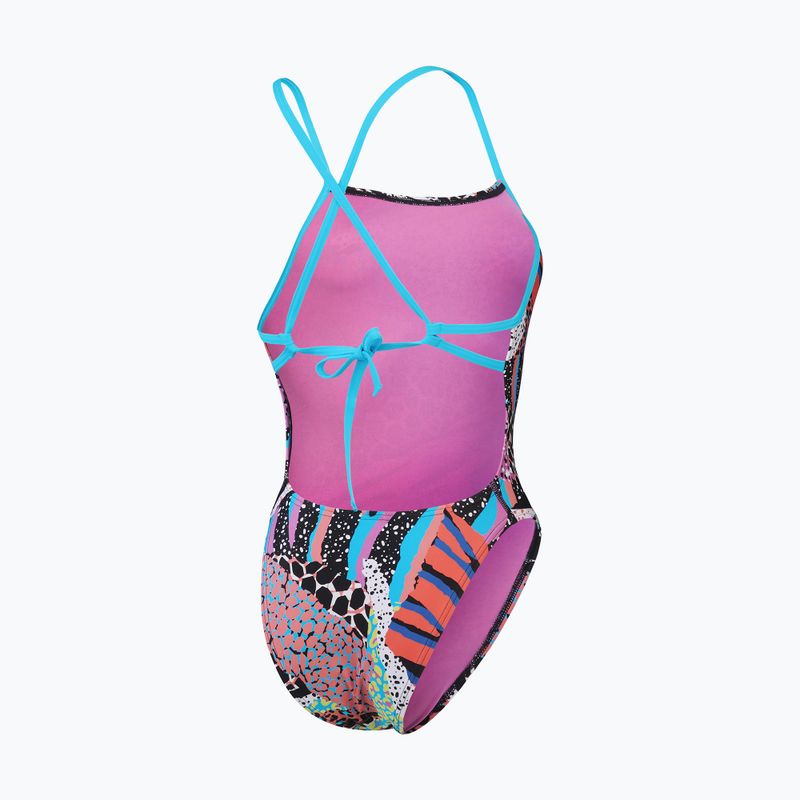 Speedo Allover Digital Tie Back one-piece swimsuit black/matcha green/siren red 2