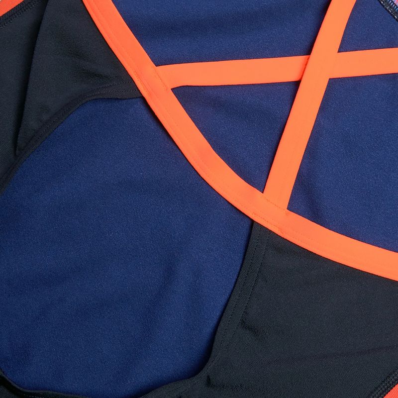 Women's one-piece swimsuit Speedo Allover Fixed Crossback true navy/siren red/punch blue 3