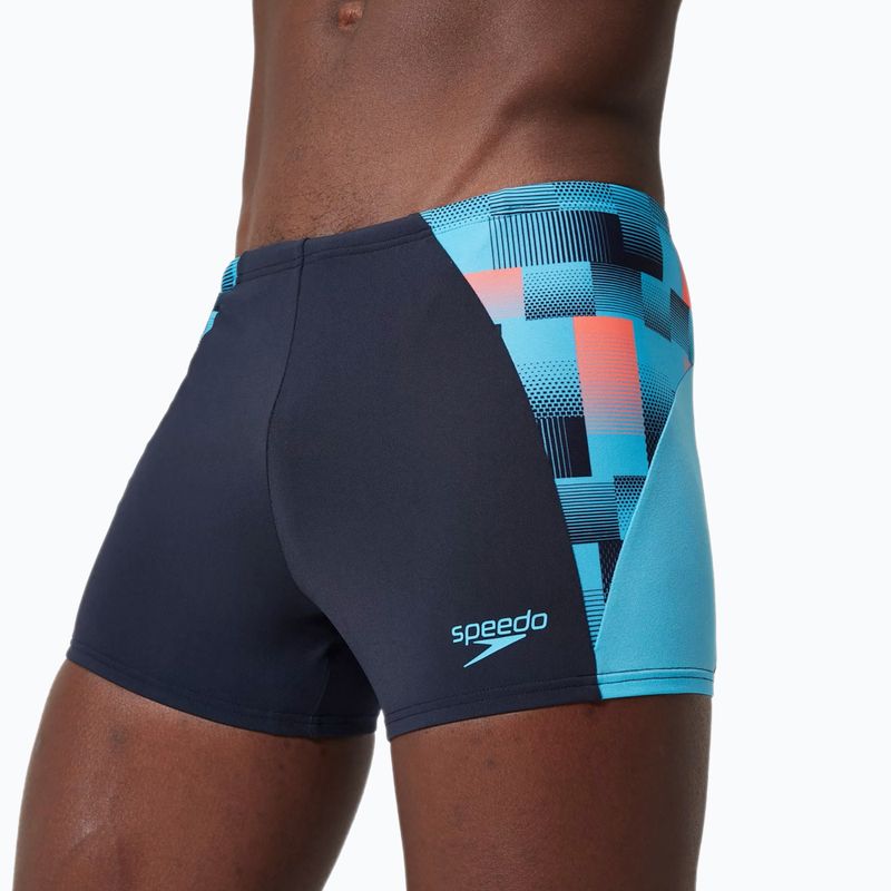 Speedo Endurance+ MAX Splice Aquashort men's swimming boxers true navy/picton blue/siren red 11