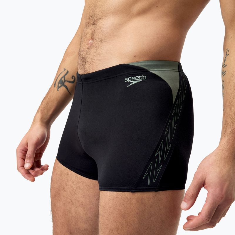 Speedo men's HyperBoom Splice Aquashort black/country green swimming boxers 4